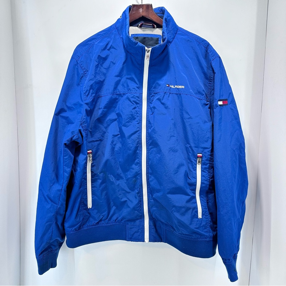 Vintage 90’s Tommy Hilfiger Jacket Men’s XXL Big Flag Spell Out Preppy Retro